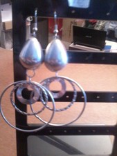 Pendientes plateados grandes