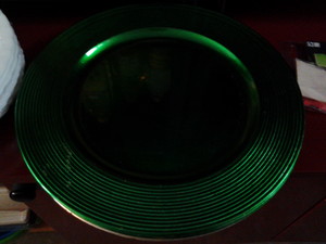 Plato,Bandeja color Verde.
