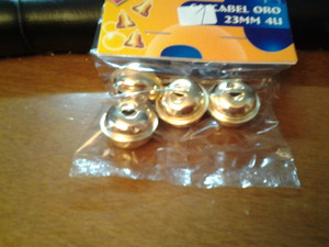 Set de 4 cascabeles dorados 23 mm.